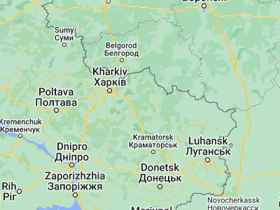 Map showing location of Shevchenkove (49.69585, 37.17348)