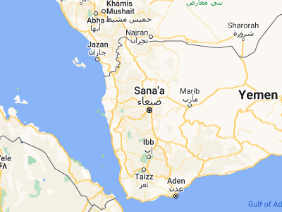 Map showing location of Shibām (15.50943, 43.90445)