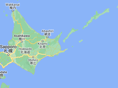 Map showing location of Shibetsu (43.65899, 145.13197)