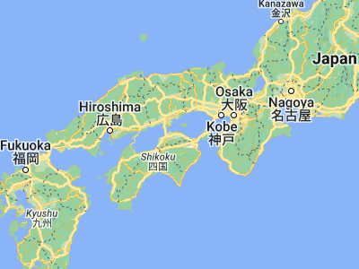 Map showing location of Shido (34.32333, 134.17333)