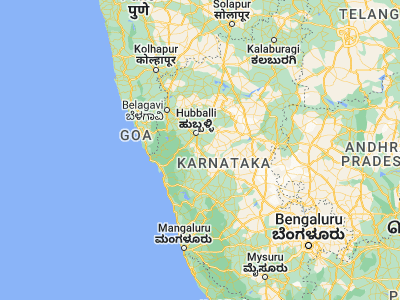 Map showing location of Shiggaon (15, 75.23333)