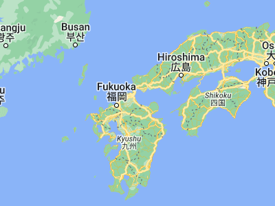 Map showing location of Shiida (33.65341, 131.05797)