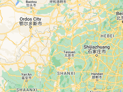 Map showing location of Shijiazhuang (38.57535, 112.01593)