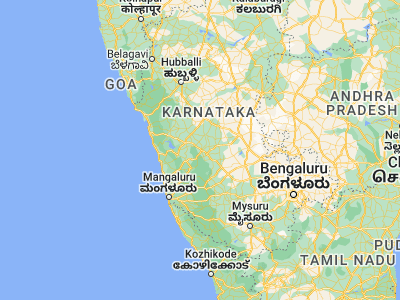 Map showing location of Shimoga (13.93157, 75.56791)