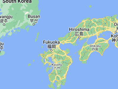 Map showing location of Shimonoseki (33.95, 130.95)