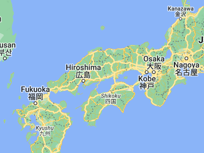Map showing location of Shinichi (34.55, 133.26667)