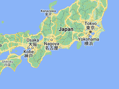 Map showing location of Shinshiro (34.9, 137.5)