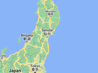 Map showing location of Shiogama (38.31667, 141.03333)