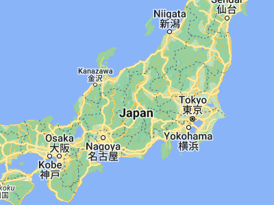Map showing location of Shiojiri (36.1, 137.96667)