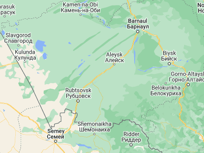 Map showing location of Shipunovo (52.1582, 82.2173)