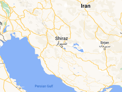 Map showing location of Shīrāz (29.61031, 52.53114)