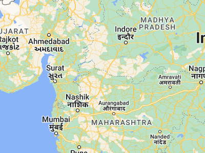 Map showing location of Shirpur (21.35, 74.88333)