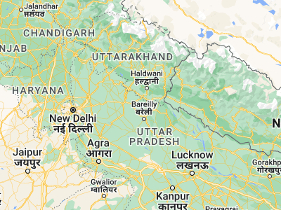 Map showing location of Shīshgarh (28.73178, 79.3139)