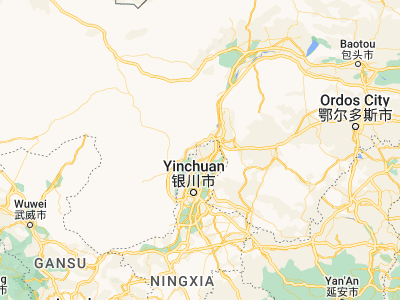 Map showing location of Shitanjing (39.23417, 106.34389)