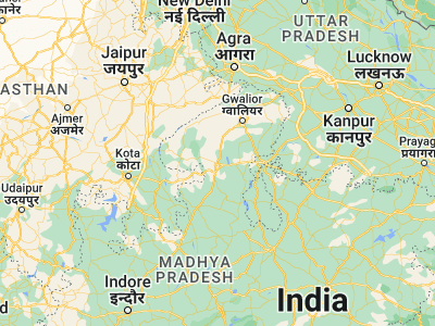 Map showing location of Shivpurī (25.42348, 77.66067)