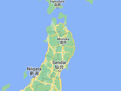 Map showing location of Shizukuishi (39.68333, 140.98333)
