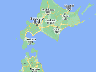 Map showing location of Shizunai (42.33389, 142.36694)