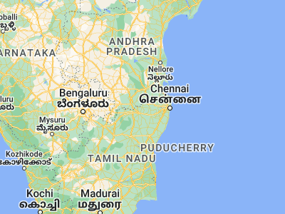 Map showing location of Sholinghur (13.1181, 79.42025)