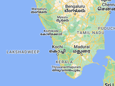 Map showing location of Shoranūr (10.76667, 76.28333)