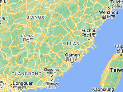 Map showing location of Shuangyang (25.6075, 117.36)