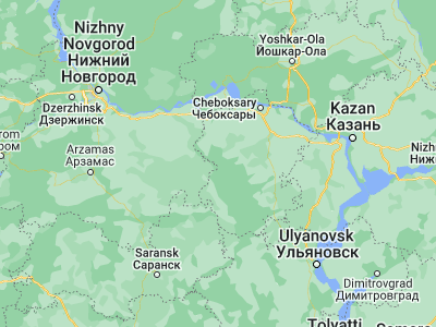 Map showing location of Shumerlya (55.5005, 46.41288)