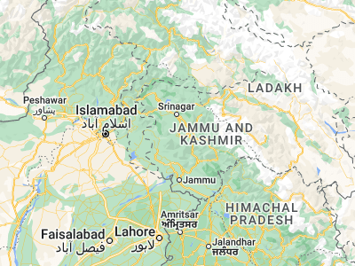 Map showing location of Shupīyan (33.71723, 74.83412)