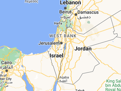 Map showing location of Shuyūkh al ‘Arrūb (31.61735, 35.14366)