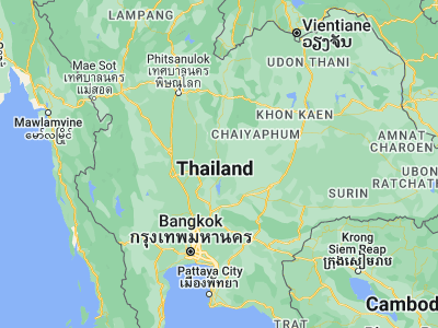 Map showing location of Si Thep (15.45214, 101.06667)