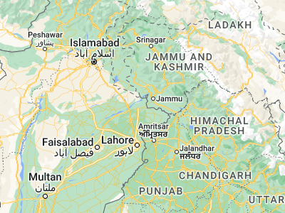 Map showing location of Siālkot (32.5101, 74.54313)