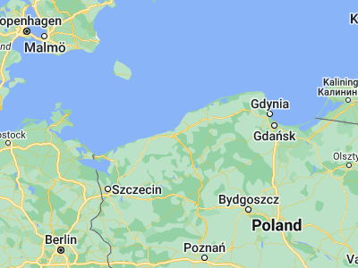 Map showing location of Sianów (54.22646, 16.29127)