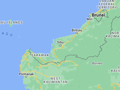 Map showing location of Sibu (2.3, 111.81667)