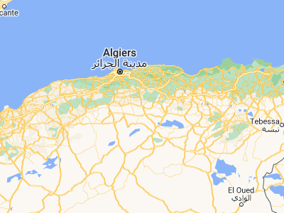 Map showing location of Sidi Aïssa (35.88548, 3.77236)