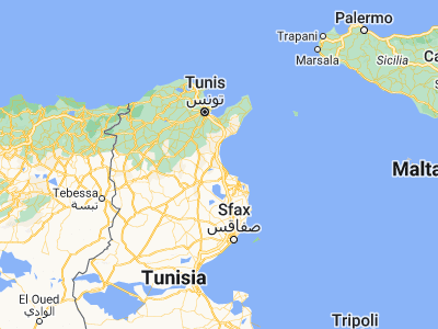 Map showing location of Sidi Bou Ali (35.95667, 10.47306)