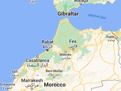 Map showing location of Sidi Slimane (34.26478, -5.92598)