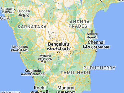 Map showing location of Sidlaghatta (13.38806, 77.86278)