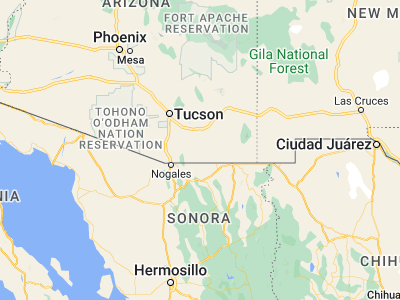 Map showing location of Sierra Vista (31.55454, -110.30369)