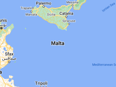 Map showing location of Siġġiewi (35.85556, 14.43639)