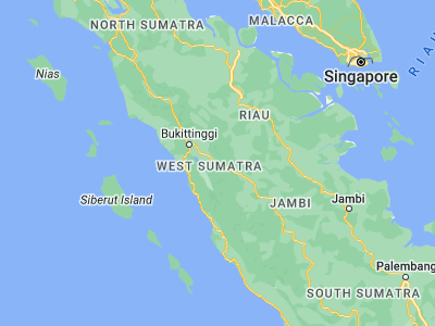 Map showing location of Sijunjung (-0.68762, 100.95365)