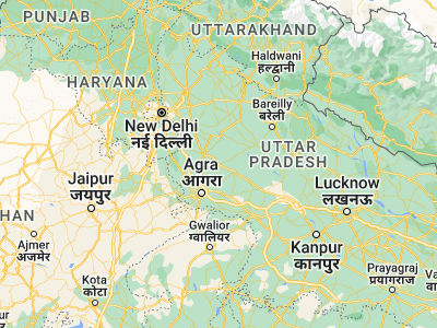 Map showing location of Sikandra Rao (27.68806, 78.38114)