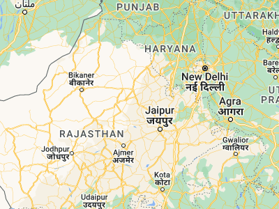 Map showing location of Sīkar (27.61206, 75.13996)
