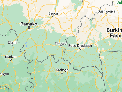 Map showing location of Sikasso (11.31755, -5.66654)