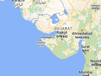 Map showing location of Sikka (22.43333, 69.83333)