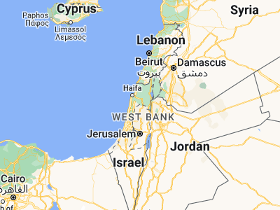Map showing location of Sīlat al Ḩārithīyah (32.50847, 35.22752)