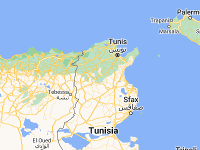 Map showing location of Siliana (36.08497, 9.37082)
