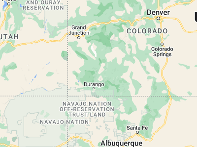 Map showing location of Silverton (37.81194, -107.66451)