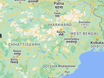 Map showing location of Simdega (22.61667, 84.51667)