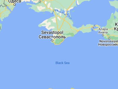 Map showing location of Simeiz (44.40646, 34.00704)