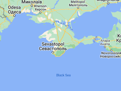 Map showing location of Simferopol’ (44.95719, 34.11079)
