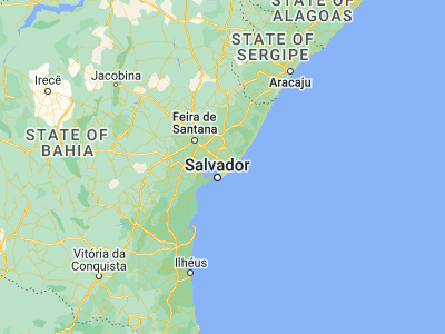 Map showing location of Simões Filho (-12.78444, -38.40389)