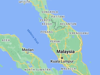 Map showing location of Simpang Empat (4.95, 100.63333)